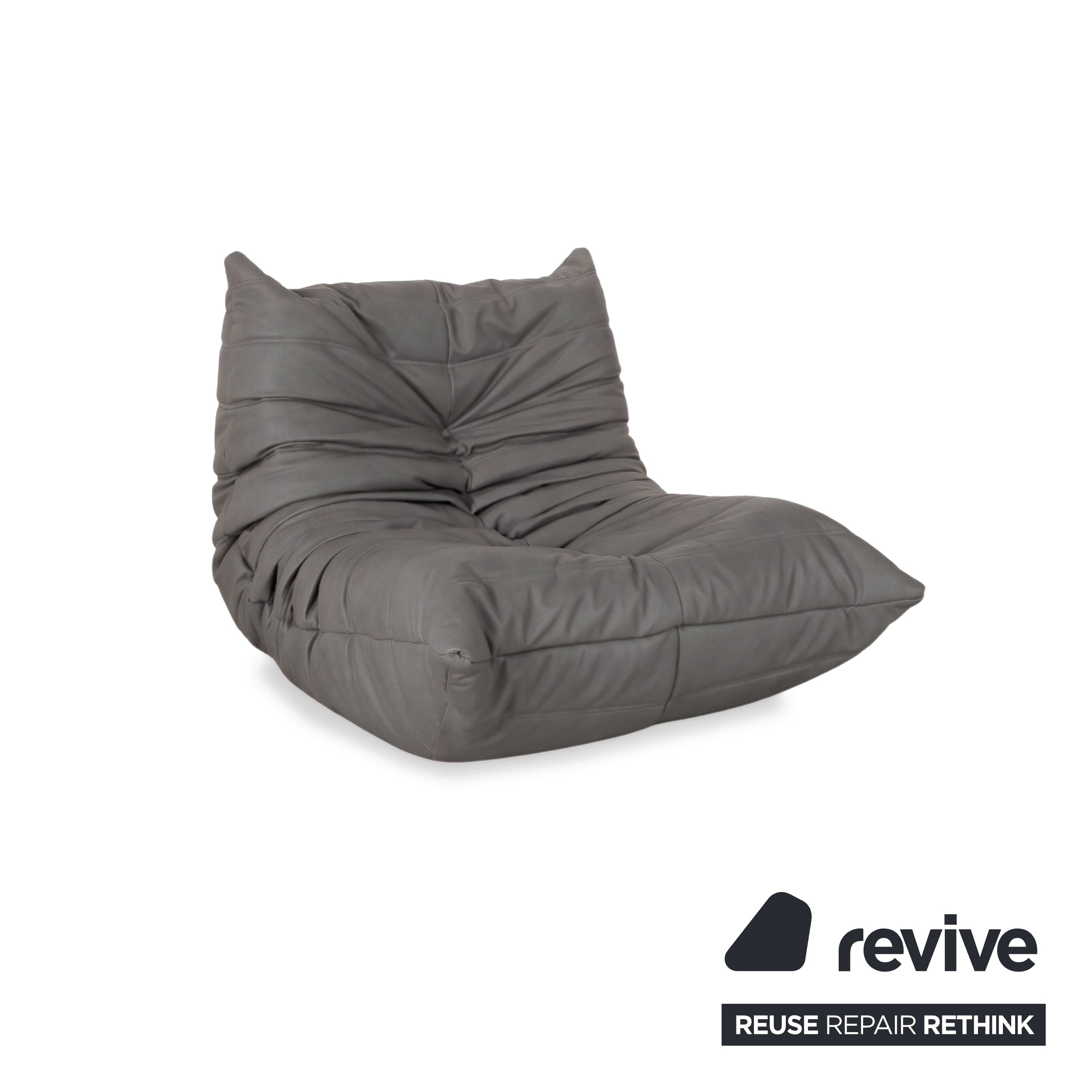Ligne Roset Togo set hoekbank driezitsbank bank hoekelement fauteuil veganistisch leer GAVIN 115 opnieuw gestoffeerd