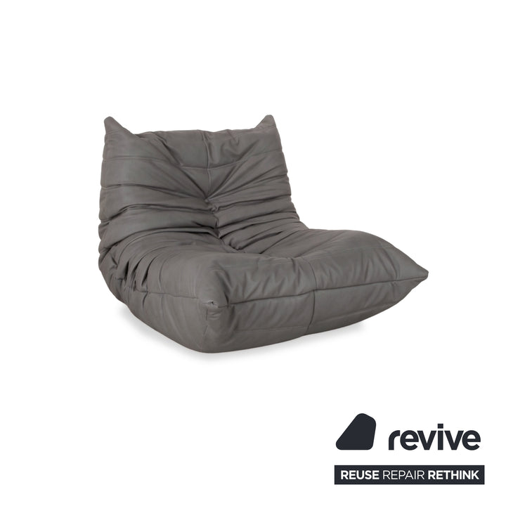 Ligne Roset Togo Garnitur Ecksofa Dreisitzer Sofa Couch Eckelement Sessel Veganes Leder GAVIN 115 Neubezug