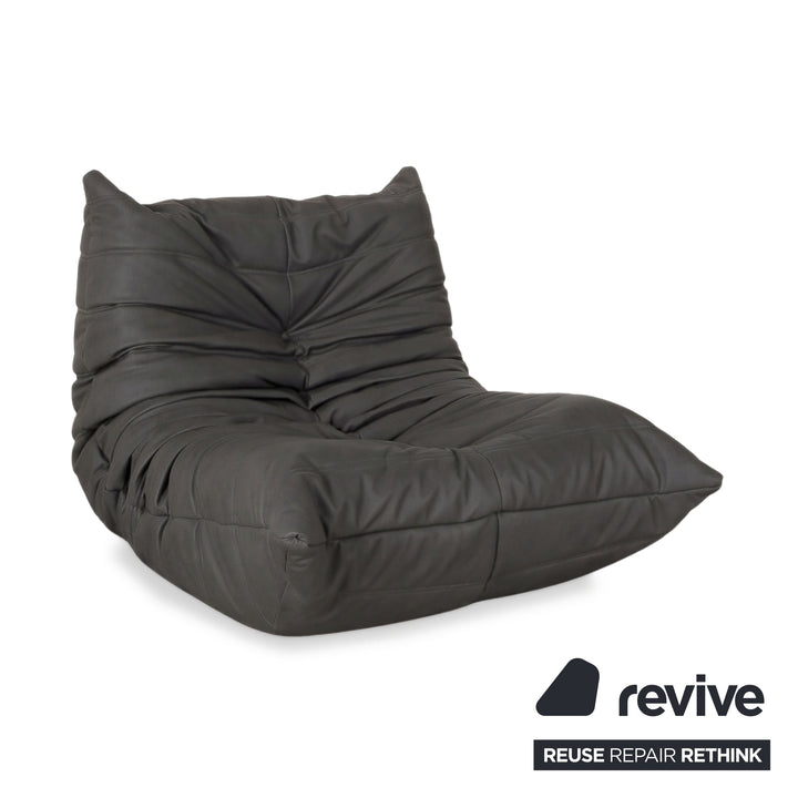 Ligne Roset Togo Garnitur Ecksofa Dreisitzer Sofa Couch Eckelement Sessel Veganes Leder GAVIN 117 Neubezug