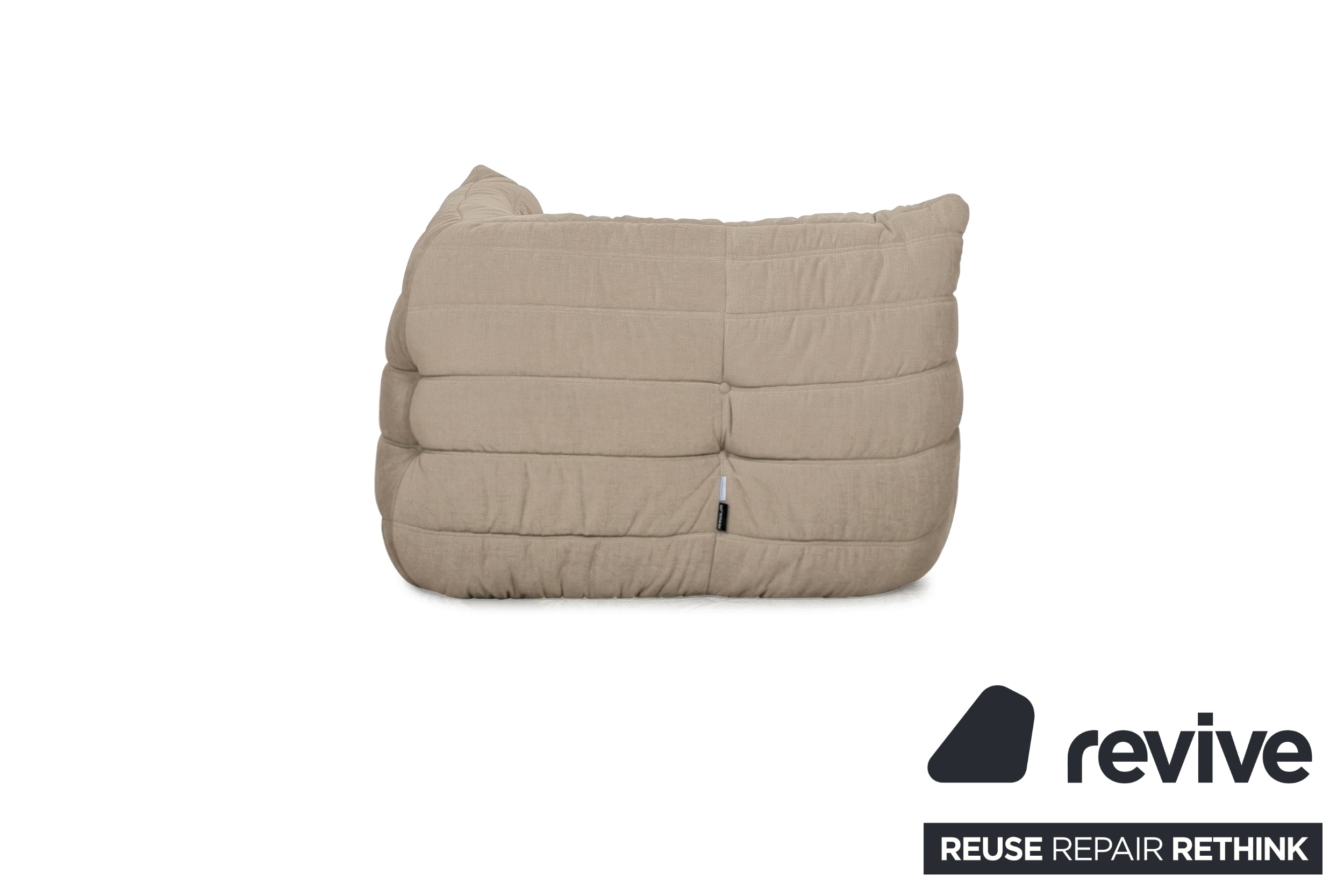 Ligne Roset Togo Garnitur Ecksofa Zweisitzer Sofa Couch Sessel Eckelement Stoff MALOU 107 Beige Neubezug