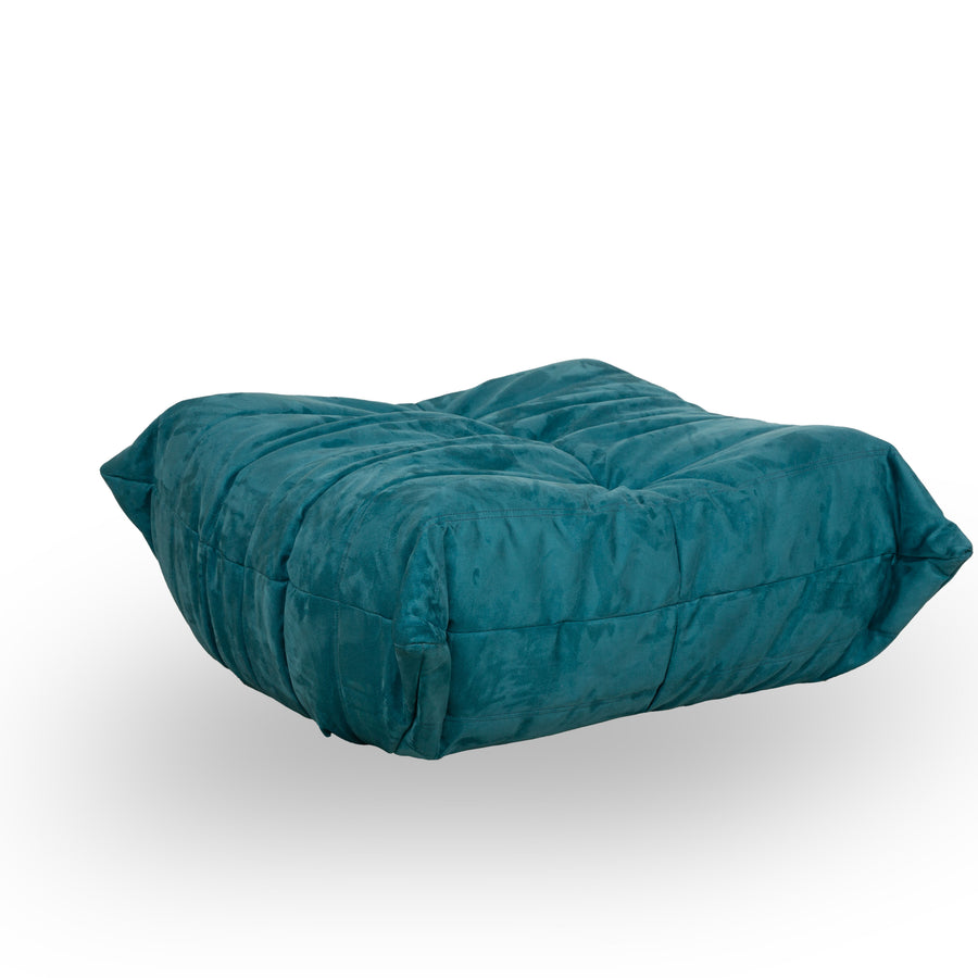Tabouret Togo Ligne Roset Tissu Microfibre Bleu Pétrole Turquoise Neuf Housse