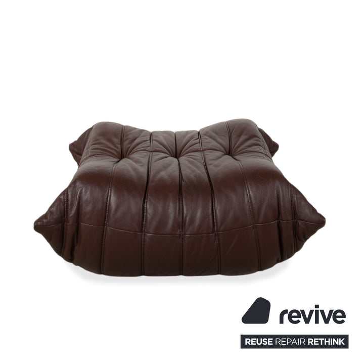 Ligne Roset Togo Stool Leather Sofa Brown Pouffe