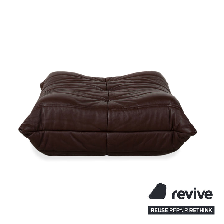 Ligne Roset Togo Stool Leather Sofa Brown Pouffe