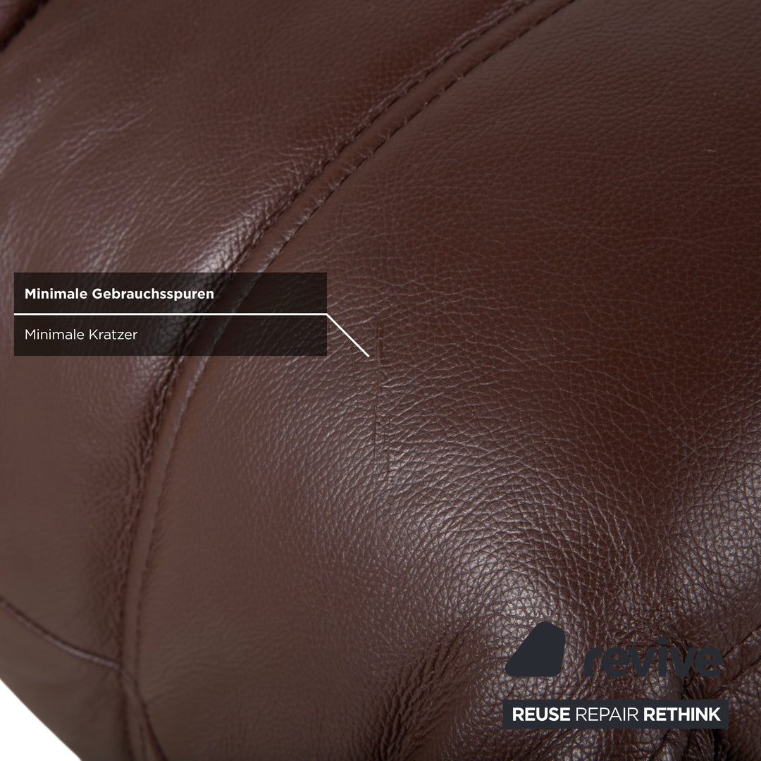 Ligne Roset Togo Stool Leather Sofa Brown Pouffe