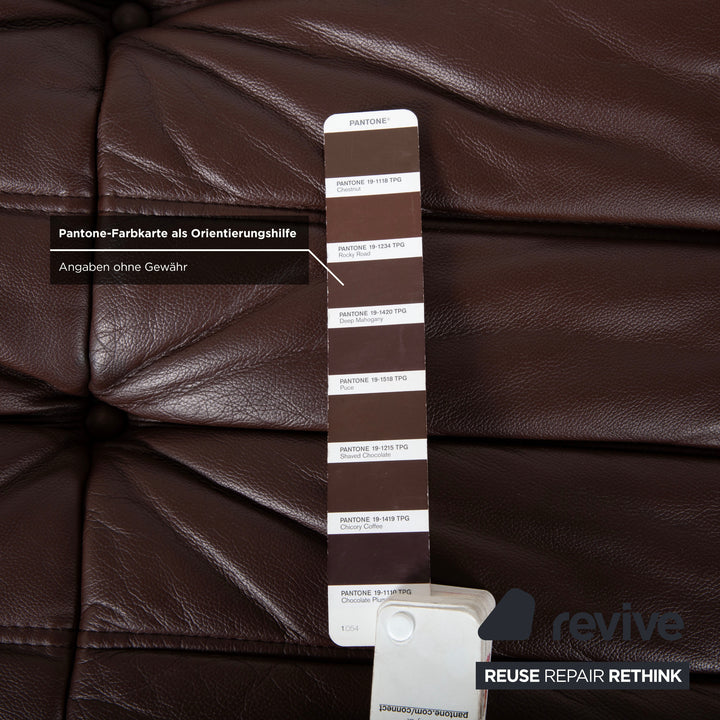 Ligne Roset Togo Stool Leather Sofa Brown Pouffe