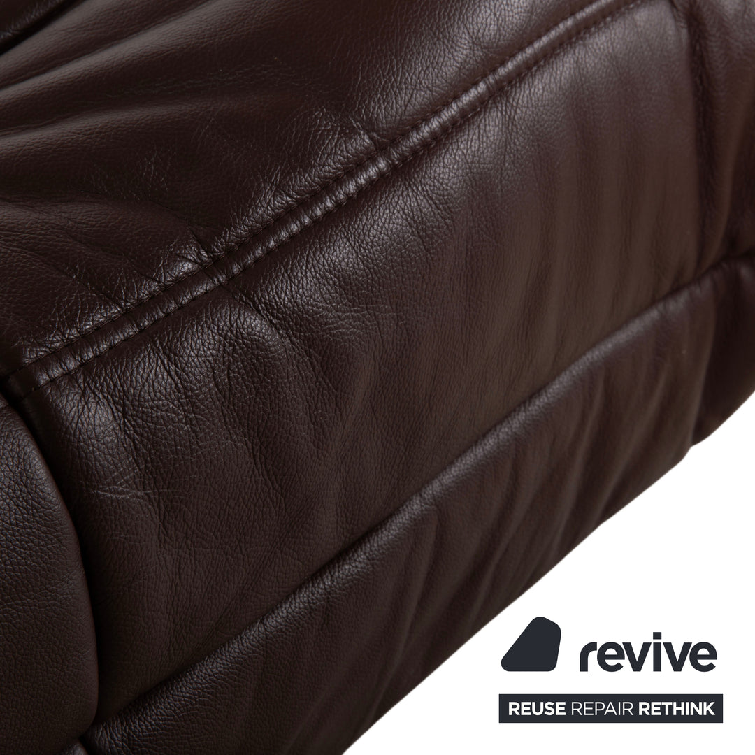 Ligne Roset Togo Stool Leather Sofa Brown Pouffe