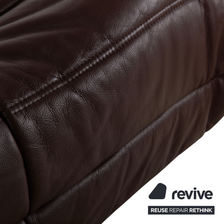 Ligne Roset Togo Stool Leather Sofa Brown Pouffe