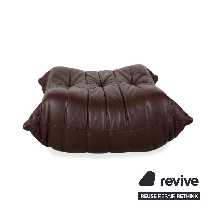 Ligne Roset Togo Stool Leather Sofa Brown Pouffe