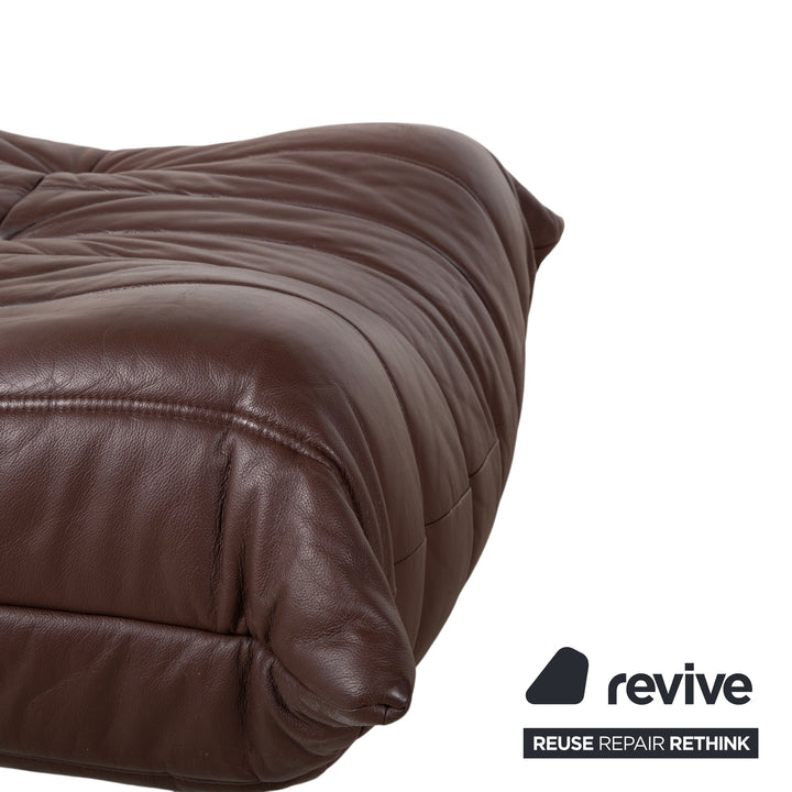 Ligne Roset Tabouret Togo Canapé Cuir Pouf Marron