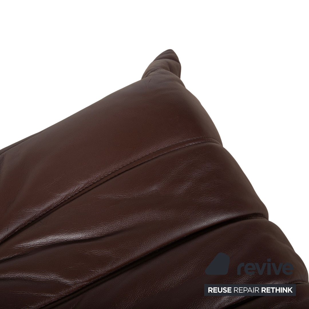 Ligne Roset Togo Stool Leather Sofa Brown Pouffe