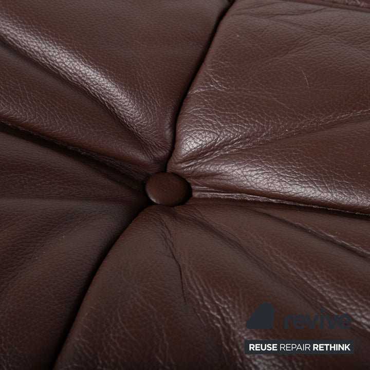 Ligne Roset Togo Stool Leather Sofa Brown Pouffe