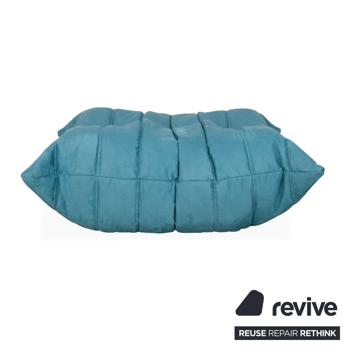 Ligne Roset Togo Hocker Petrol Grün Blau Stoff Neubezug