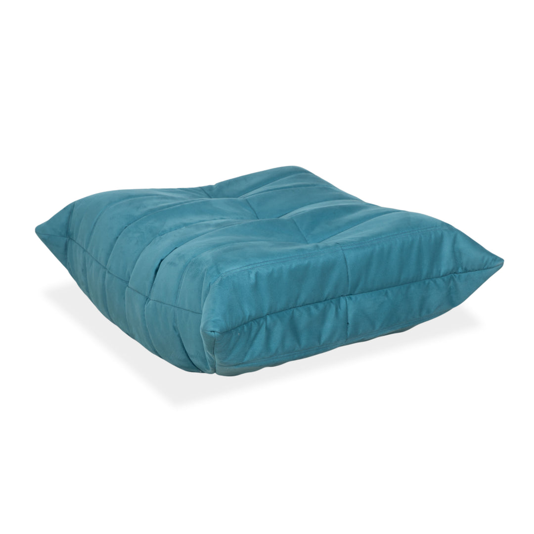 Ligne Roset Togo Hocker Petrol Grün Blau Stoff Neubezug