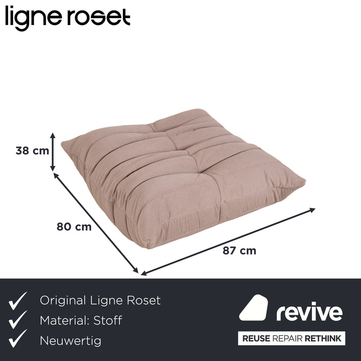 Ligne Roset Togo Hocker Stoff Beige Neubezug