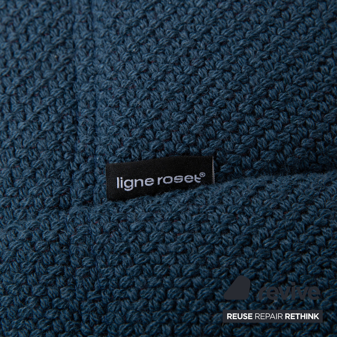 Ligne Roset Togo Hocker Stoff Blau Petrol
