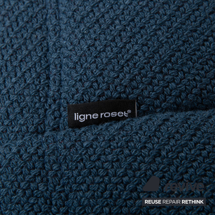 Ligne Roset Togo Hocker Stoff Blau Petrol
