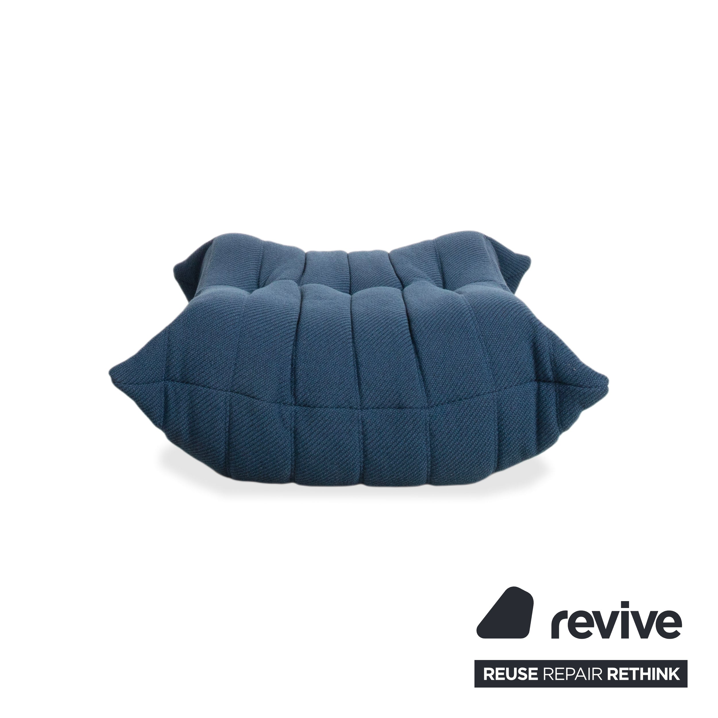 Ligne Roset Togo Pouf Tissu Bleu Pétrole