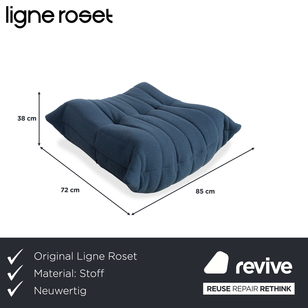 Ligne Roset Togo Hocker Stoff Blau Petrol