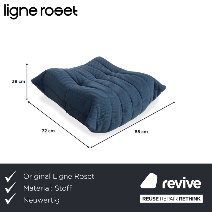 Ligne Roset Togo Hocker Stoff Blau Petrol