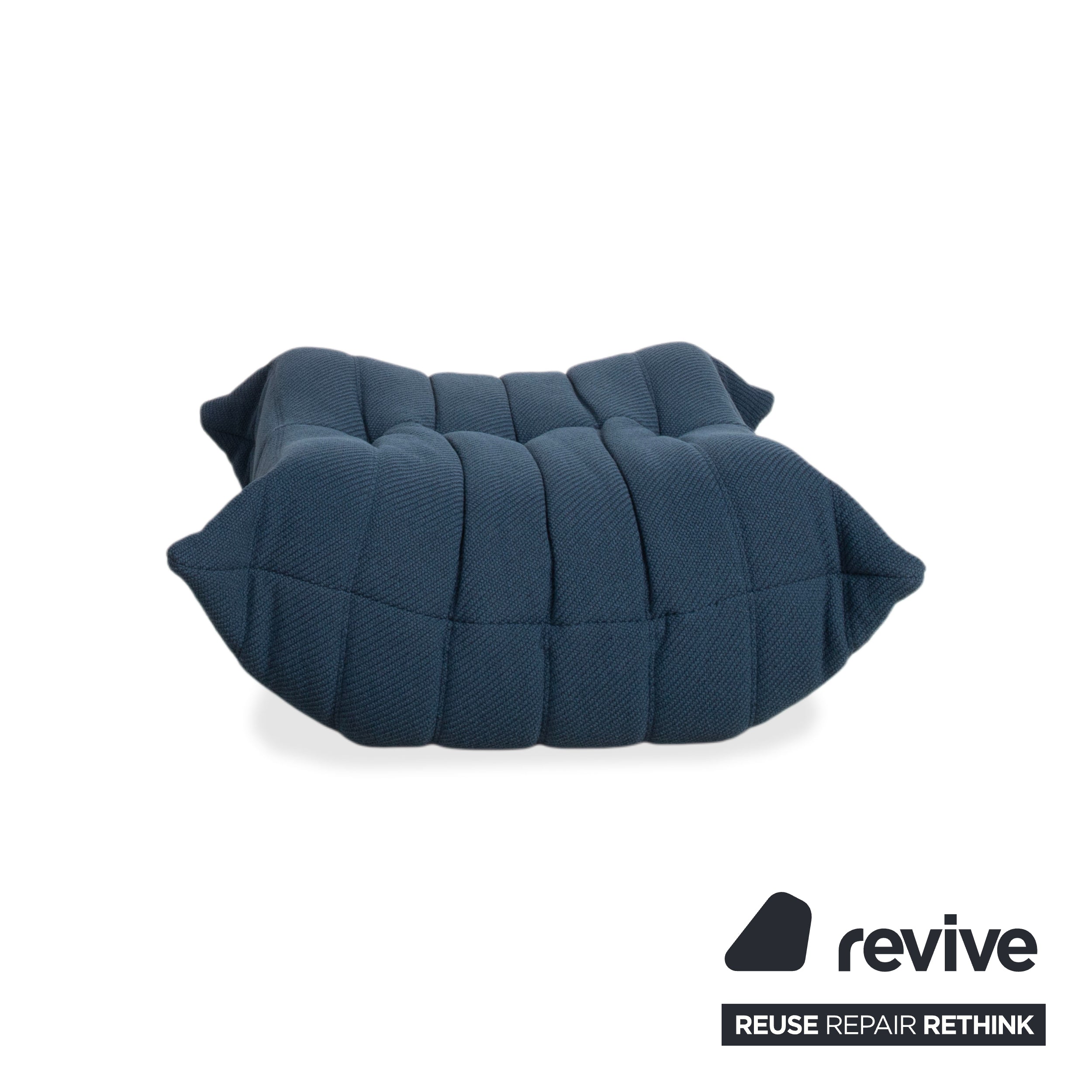 Ligne Roset Togo Pouf Tissu Bleu Pétrole