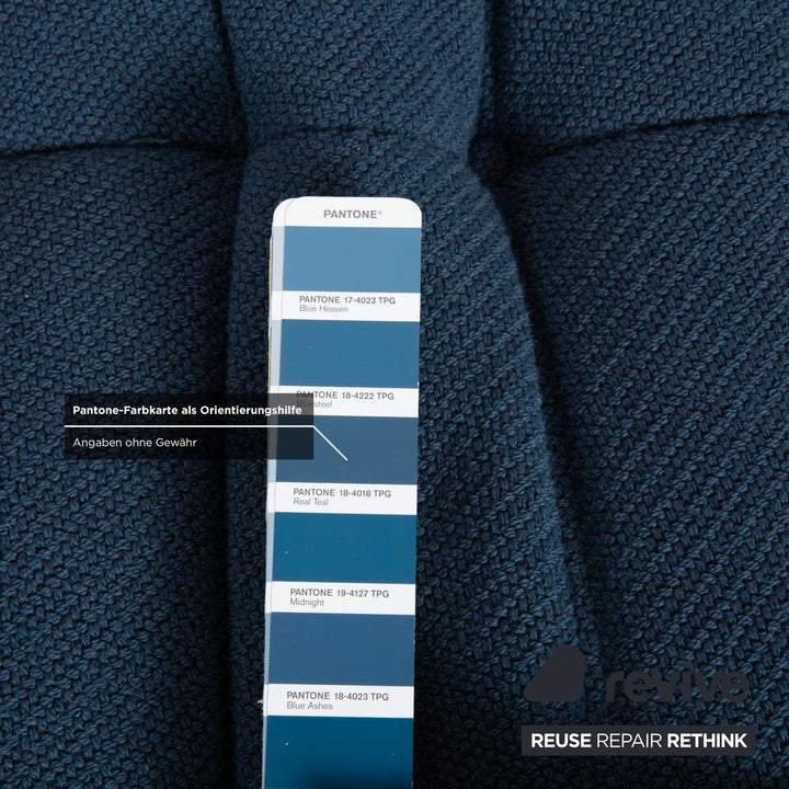 Ligne Roset Togo Pouf Tissu Bleu Pétrole