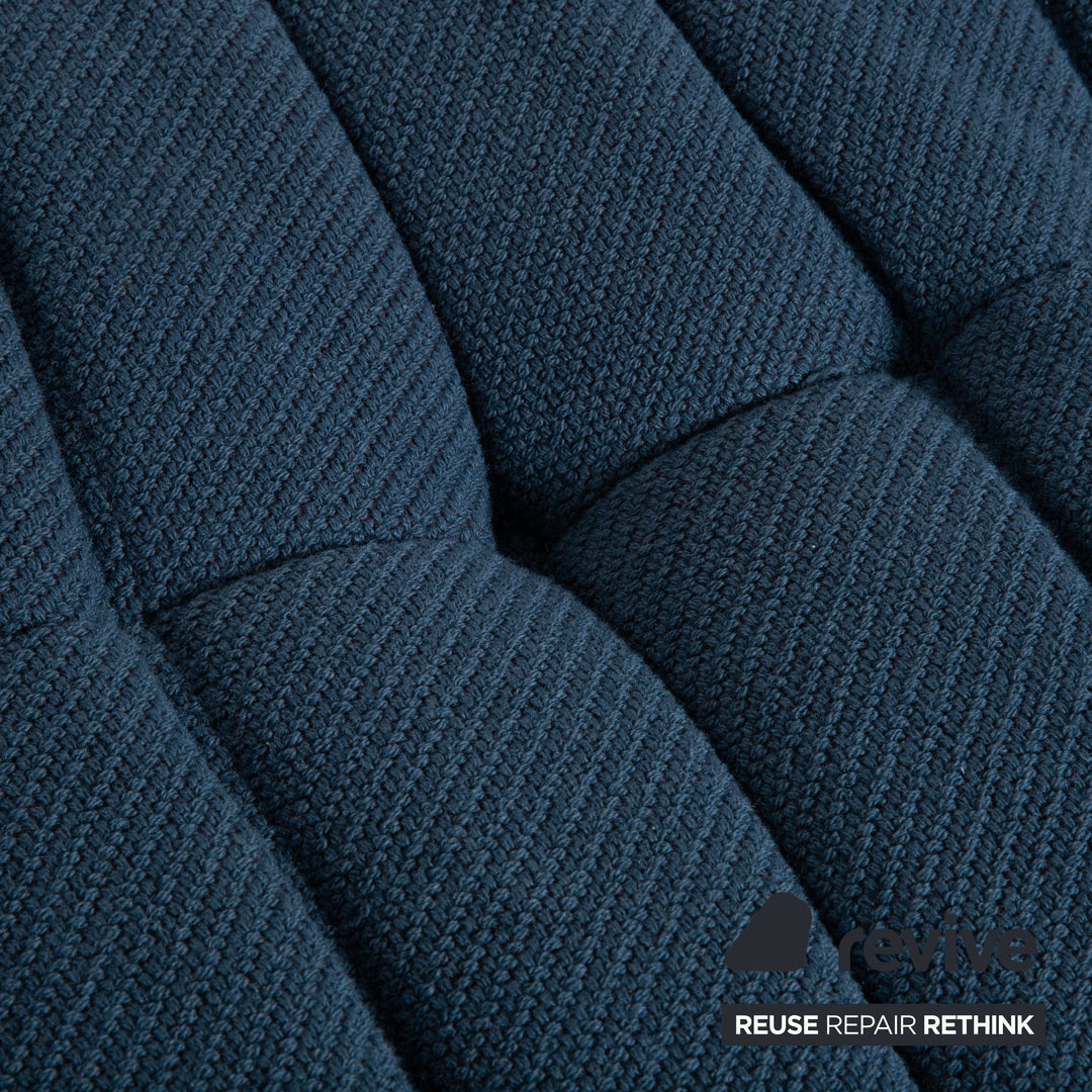 Ligne Roset Togo Hocker Stoff Blau Petrol