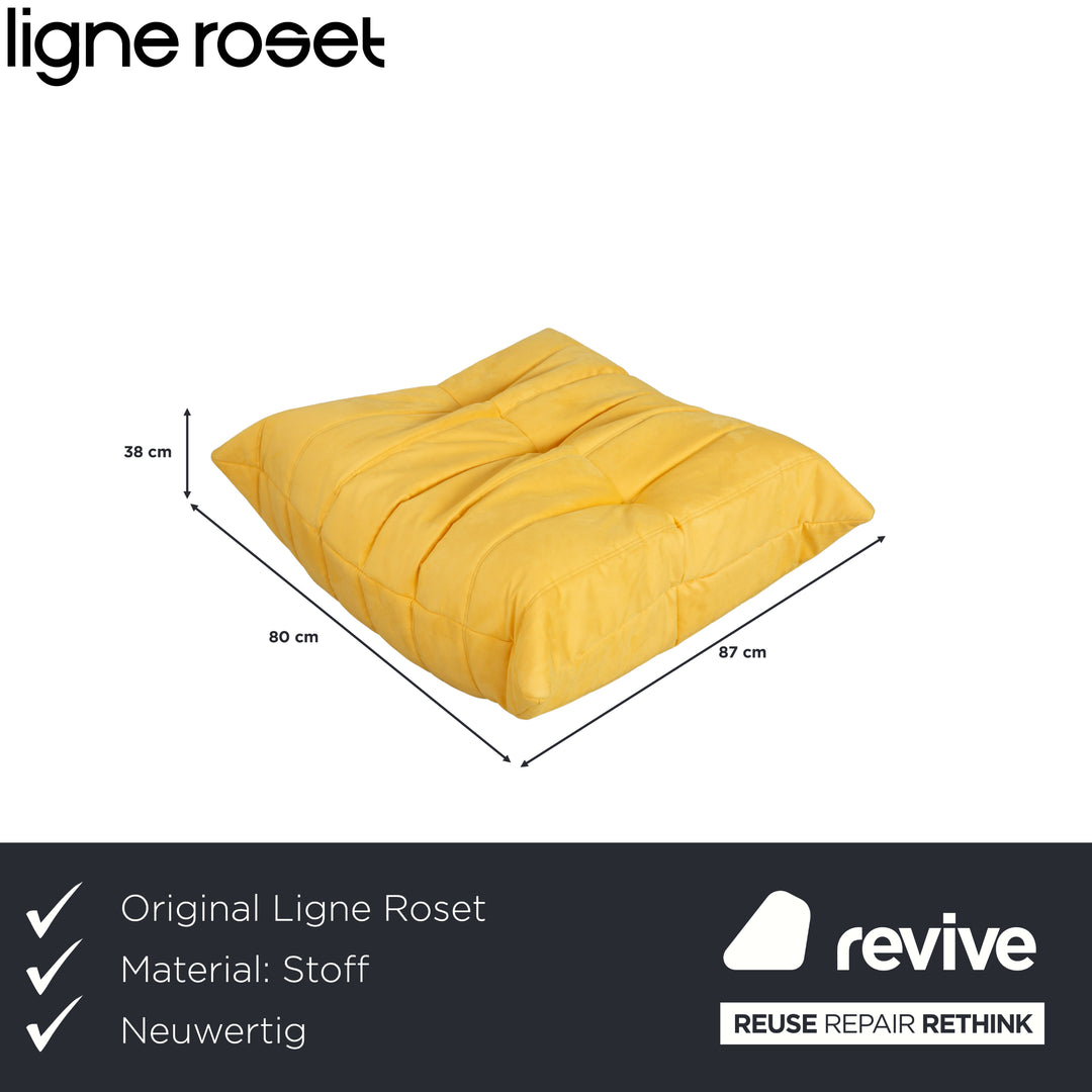 Ligne Roset Togo Hocker Stoff Gelb Neubezug