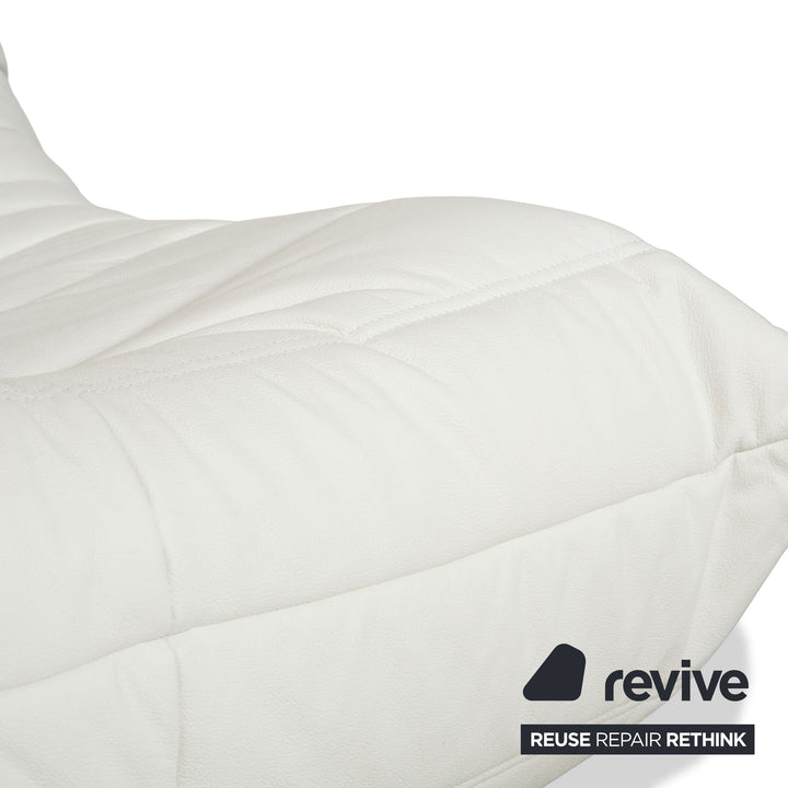 ligne roset Togo Leder Dreisitzer Weiß Sofa Couch