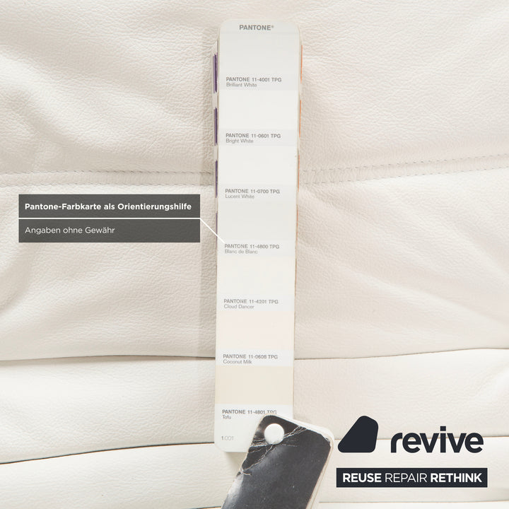 ligne roset Togo Leder Dreisitzer Weiß Sofa Couch