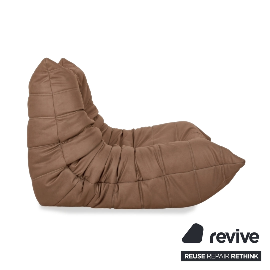ligne roset Togo Fauteuil Cuir végétalien Cognac Nouvelle housse