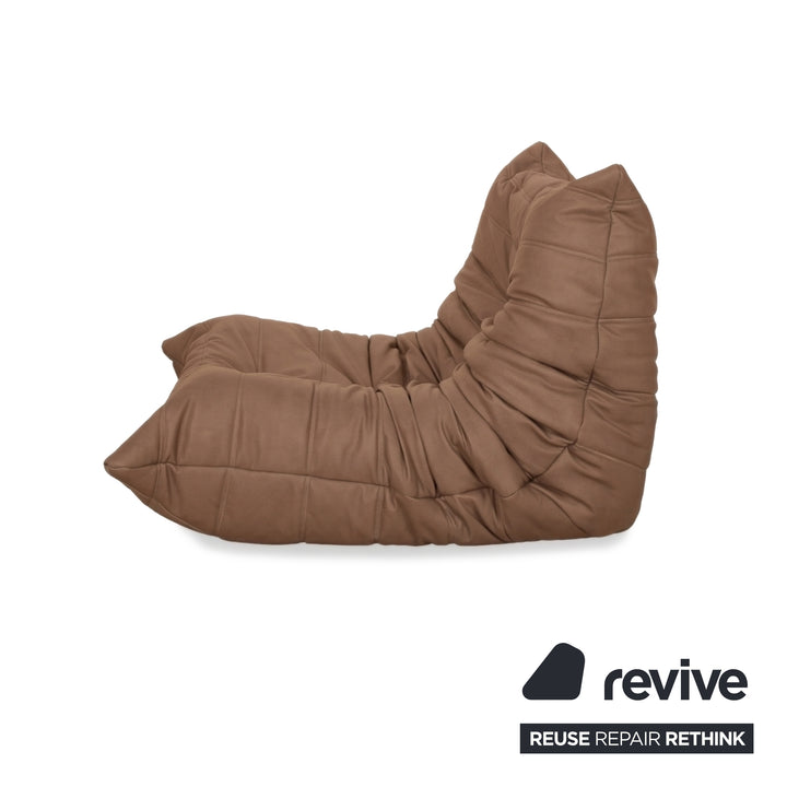 ligne roset Togo Fauteuil Cuir végétalien Cognac Nouvelle housse