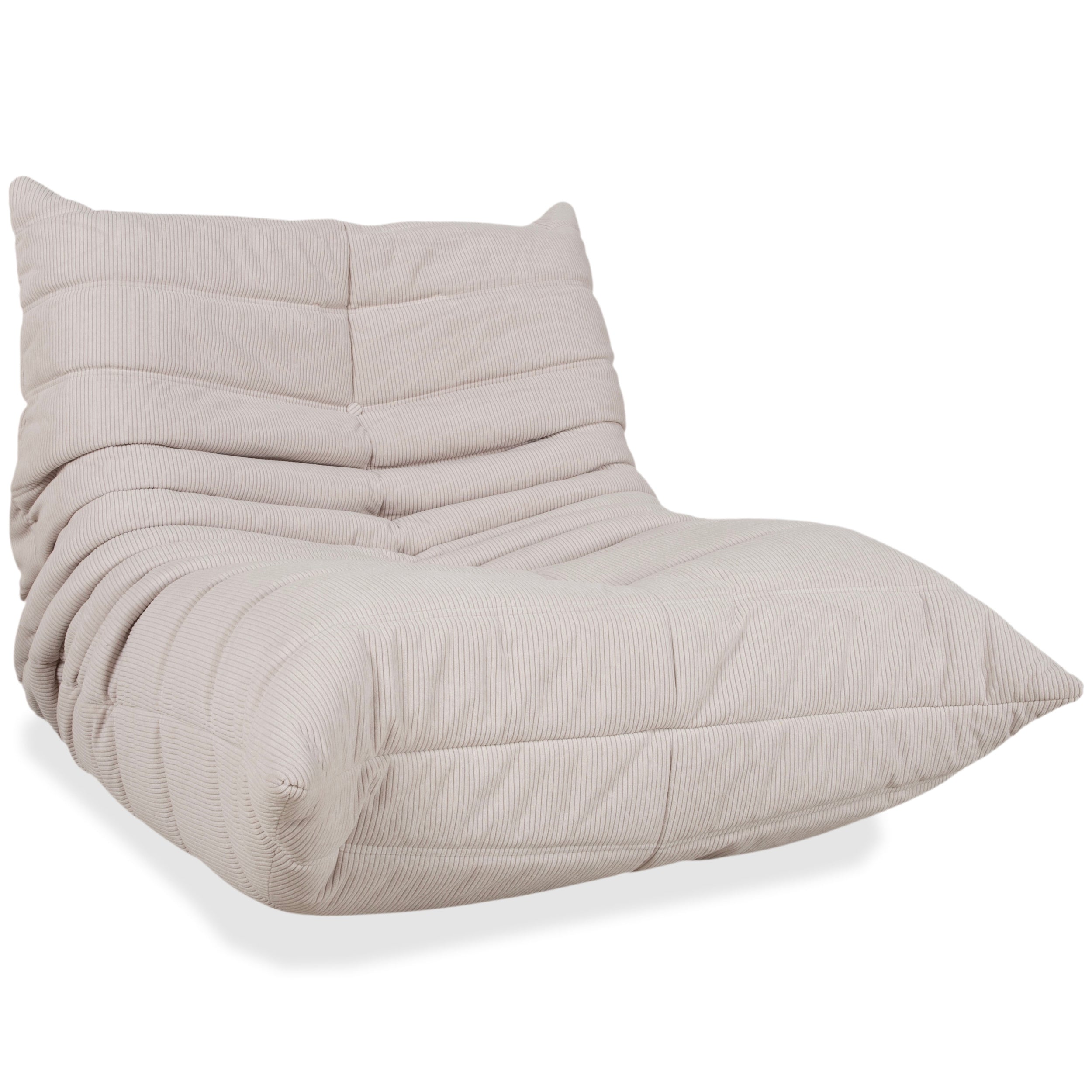 Ligne Roset Togo Armchair Corduroy Fine Cord Fabric Cream Grey Beige New Upholstery