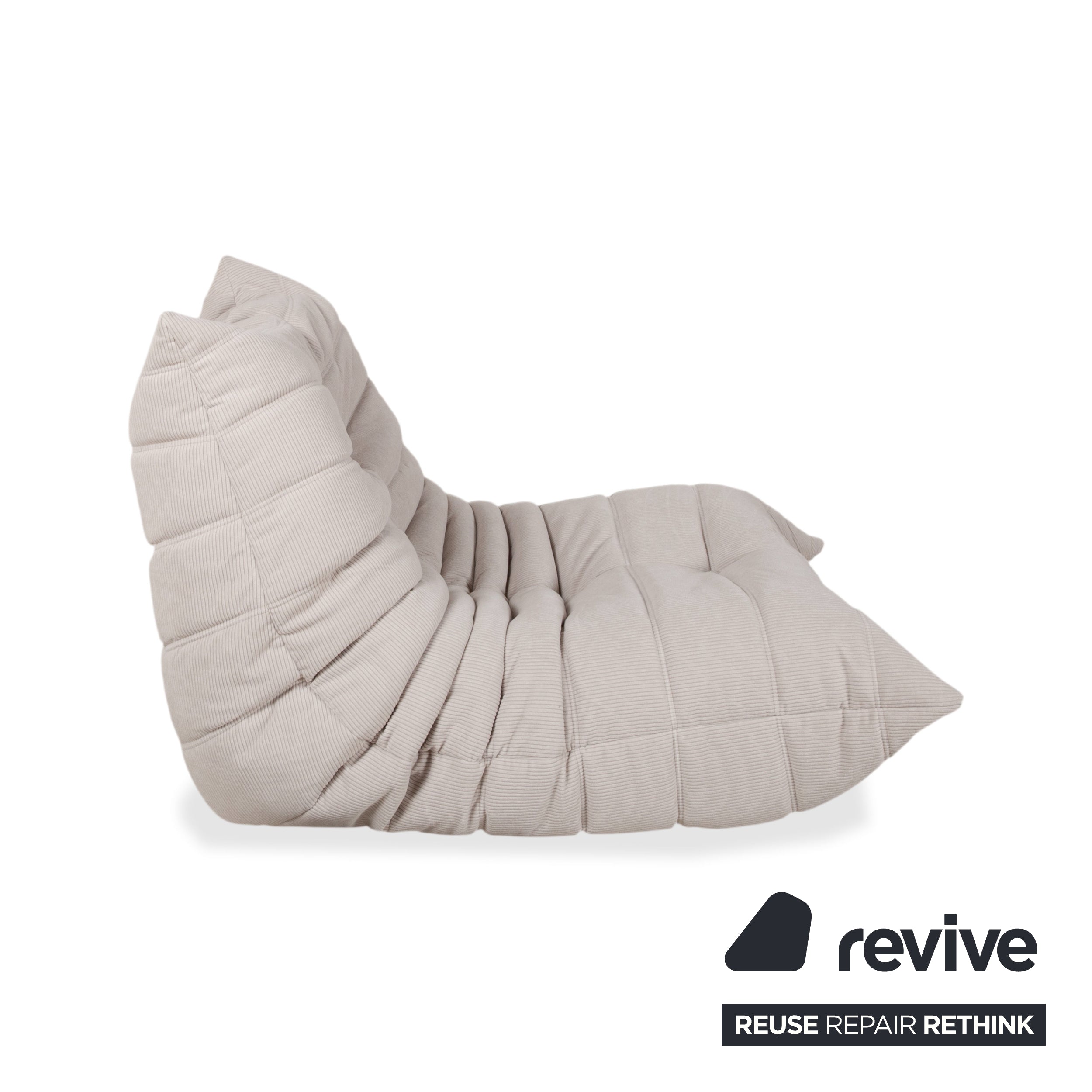 Ligne Roset Togo Armchair Corduroy Fine Cord Fabric Cream Grey Beige New Upholstery