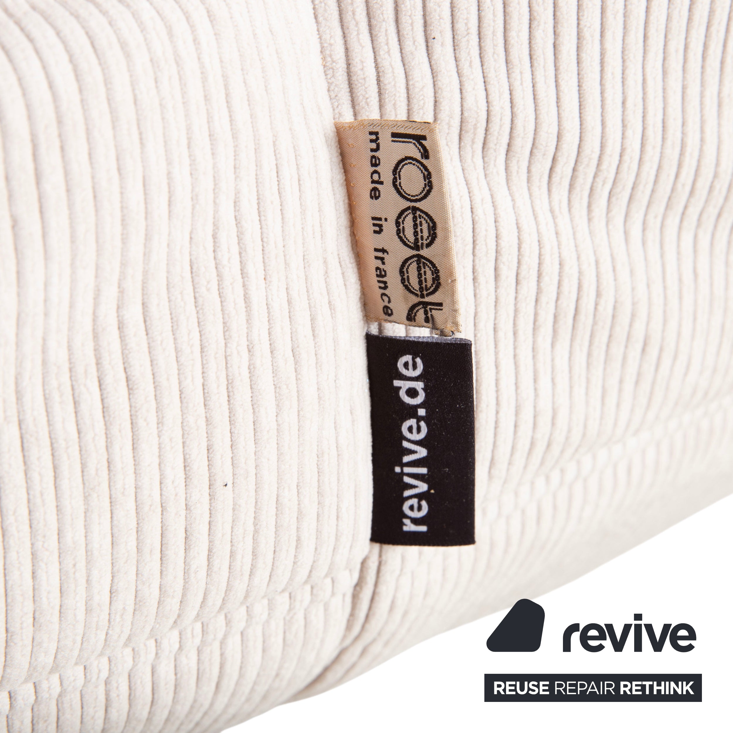 Ligne Roset Togo Armchair Corduroy Fine Cord Fabric Cream Grey Beige New Upholstery