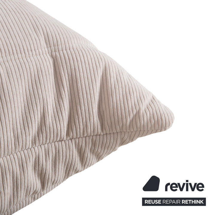 Fauteuil Ligne Roset Togo Velours Côtelé Fin Tissu Crème Gris Beige Retapissé