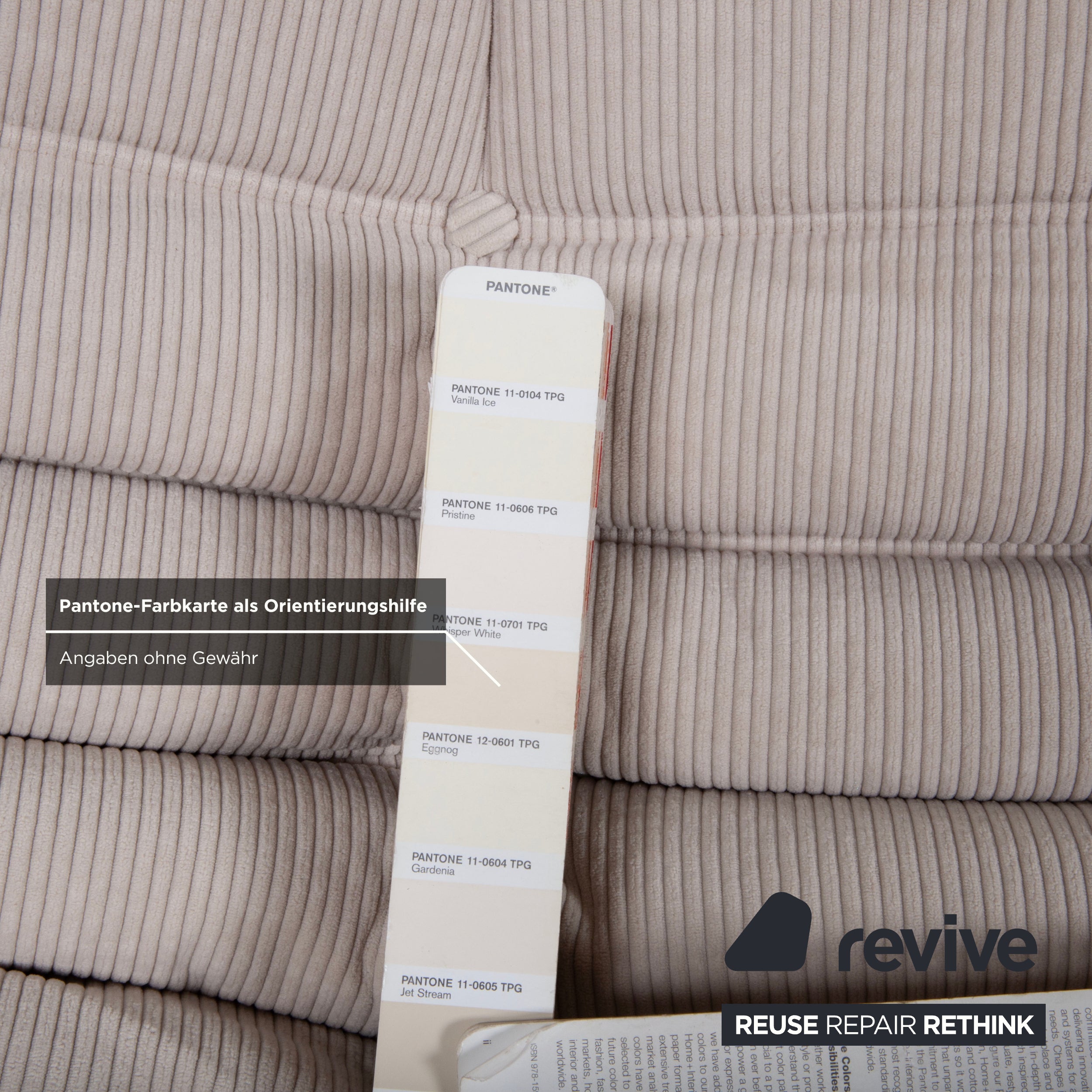 Ligne Roset Togo Armchair Corduroy Fine Cord Fabric Cream Grey Beige New Upholstery