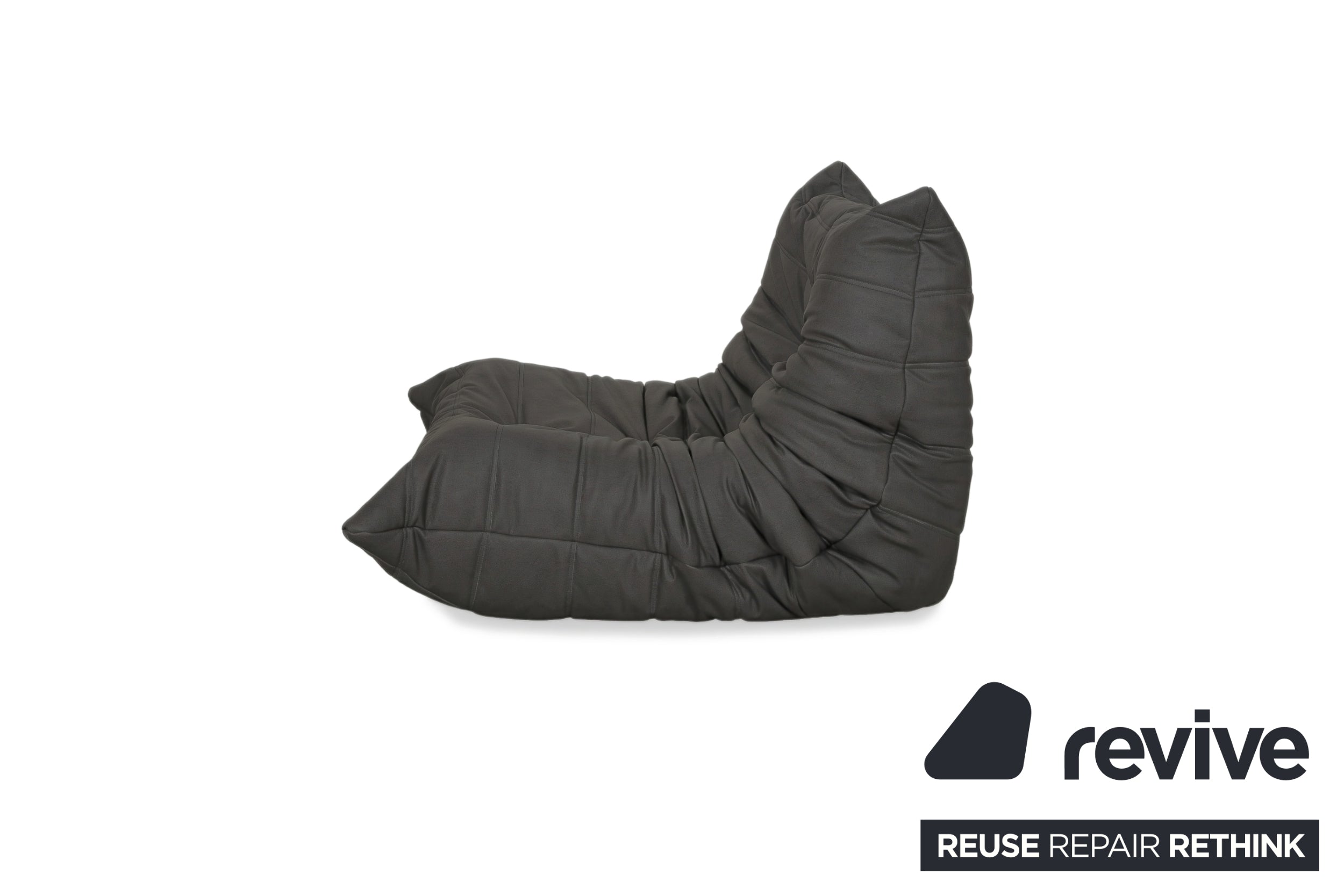 ligne roset Togo Sessel Dunkelgrau veganes Leder Neubezug