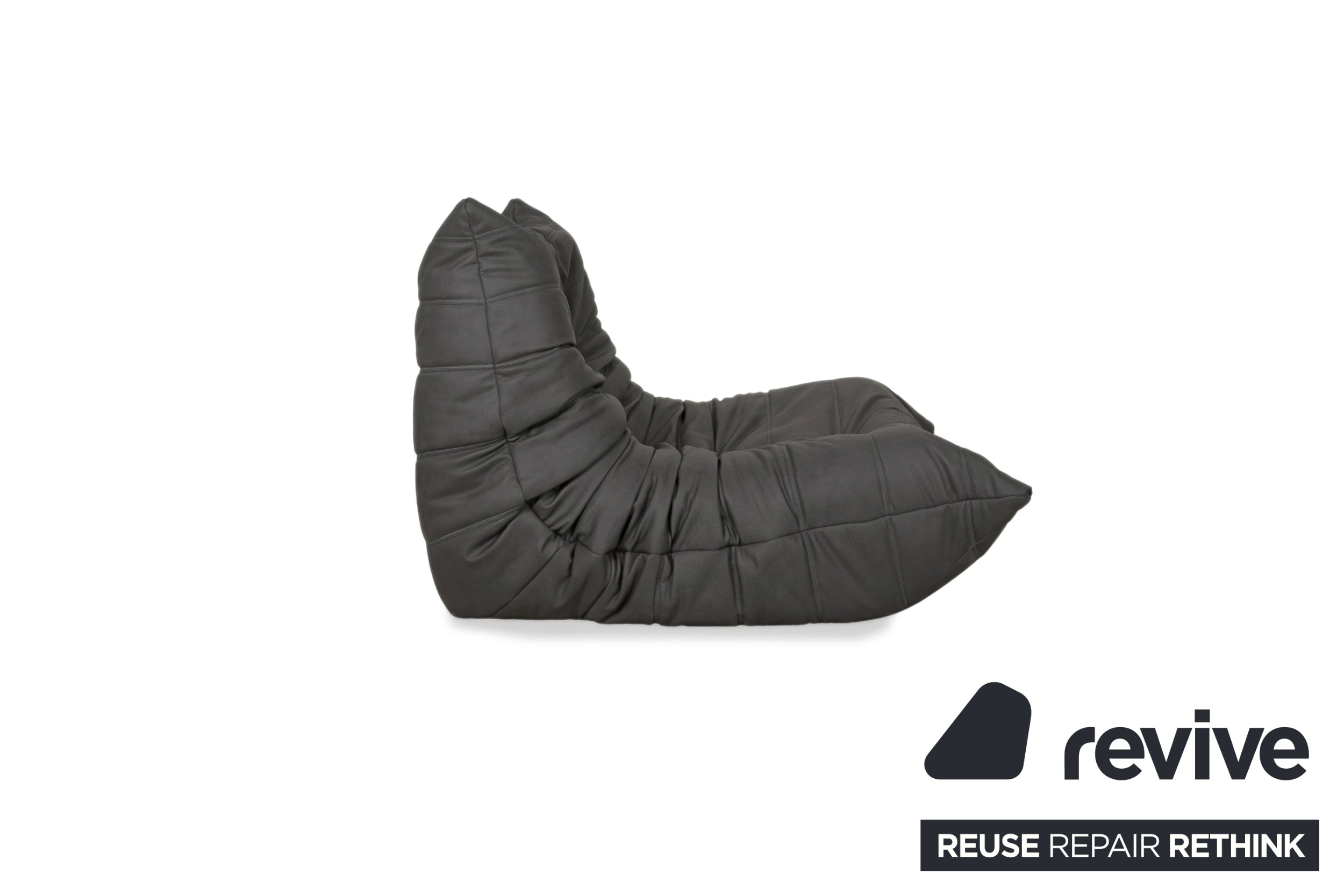 ligne roset Togo Sessel Dunkelgrau veganes Leder Neubezug