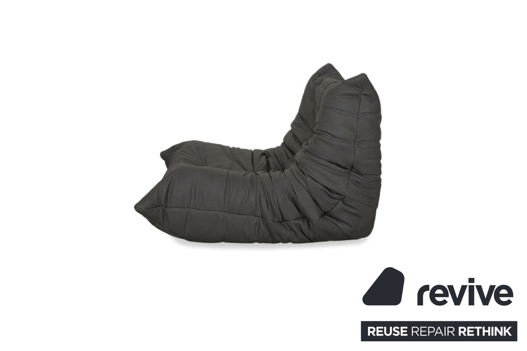 ligne roset Togo Sessel Dunkelgrau veganes Leder Neubezug