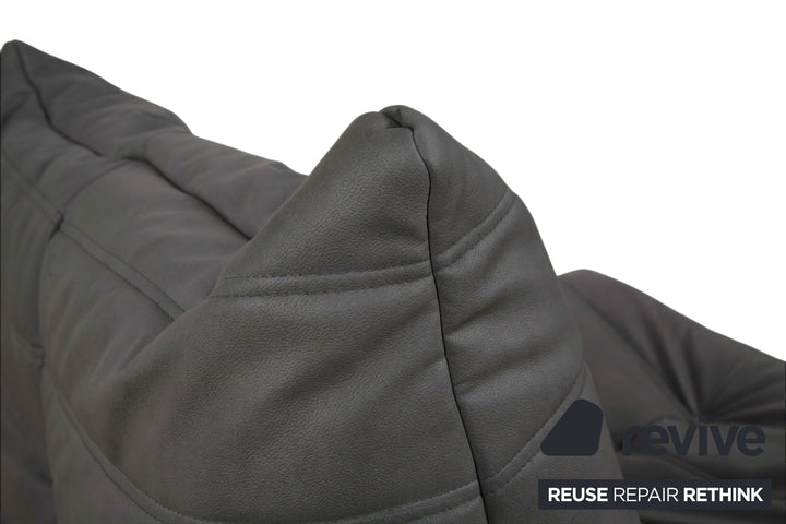 ligne roset Togo Sessel Dunkelgrau veganes Leder Neubezug