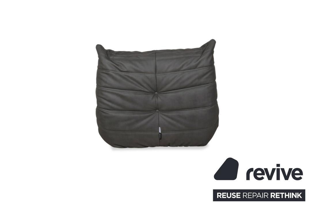 ligne roset Togo Sessel Dunkelgrau veganes Leder Neubezug
