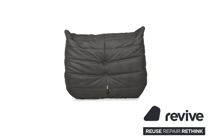 ligne roset Togo Sessel Dunkelgrau veganes Leder Neubezug
