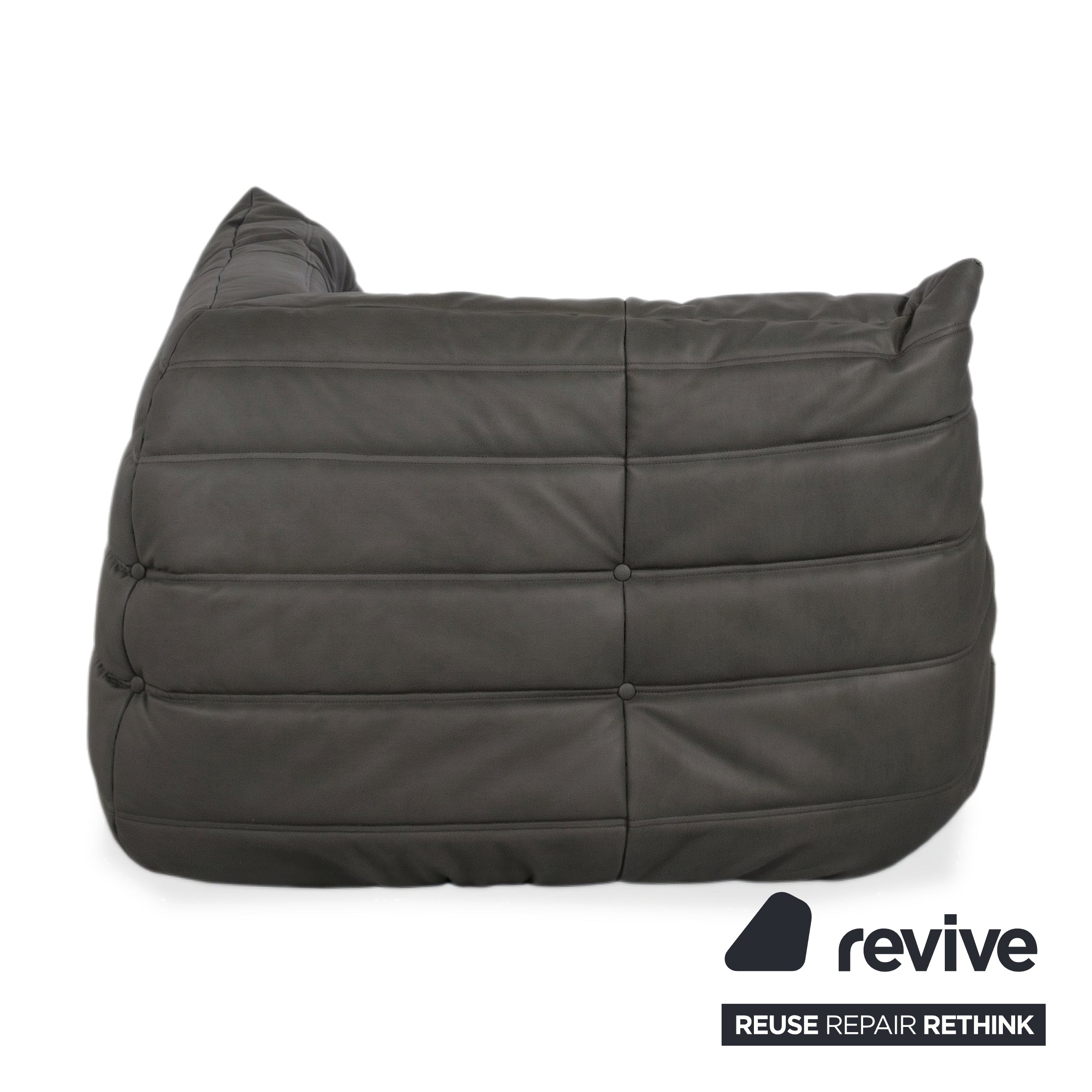 Ligne Roset Togo Eckelement Veganes Leder Schwarz Anthrazit Neubezug