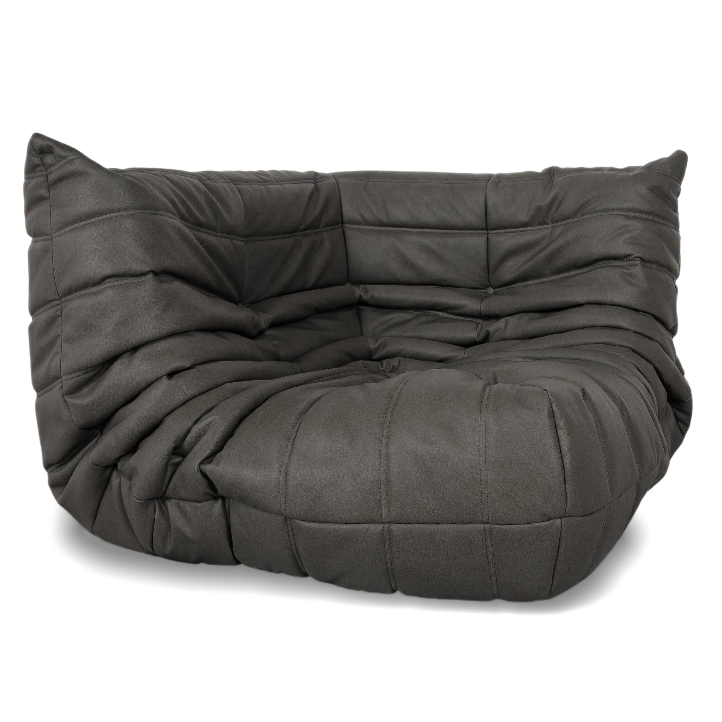 Ligne Roset Togo Eckelement Veganes Leder Schwarz Anthrazit Neubezug