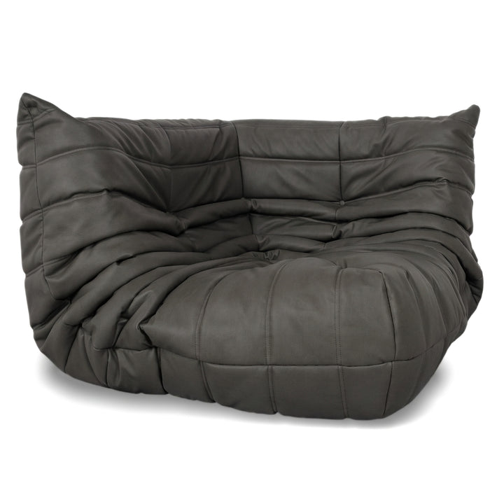 Ligne Roset Togo Eckelement Veganes Leder Schwarz Anthrazit Neubezug