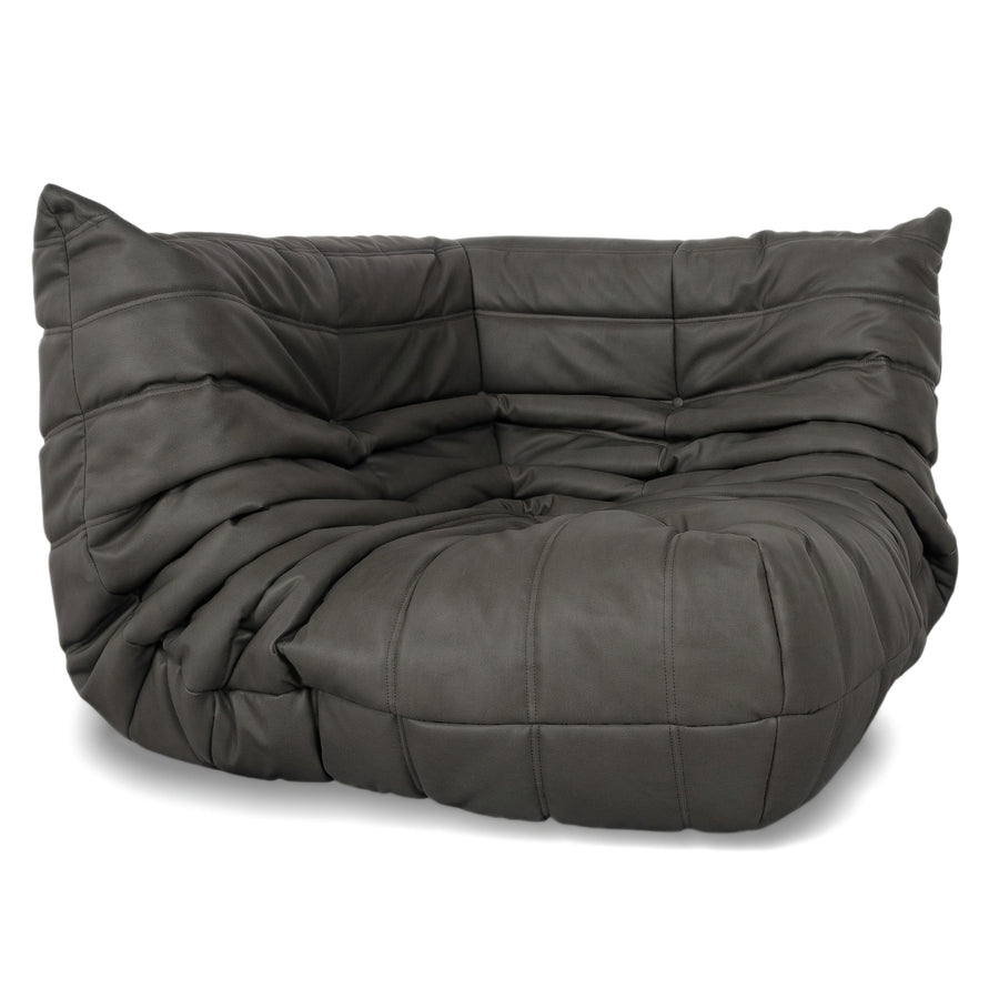 Ligne Roset Togo Eckelement Veganes Leder Schwarz Anthrazit Neubezug