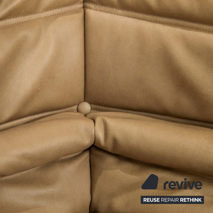 Ligne Roset Togo Sessel Ecke veganes Leder Gelb Neubezug (GAVIN 108)