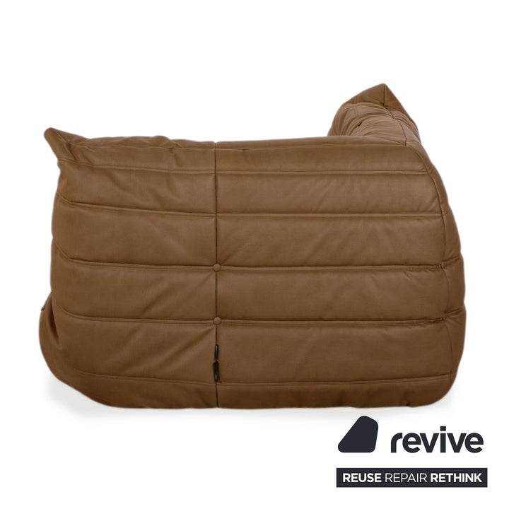 Ligne Roset Togo Sessel Ecke veganes Leder Gelb Neubezug (GAVIN 108)