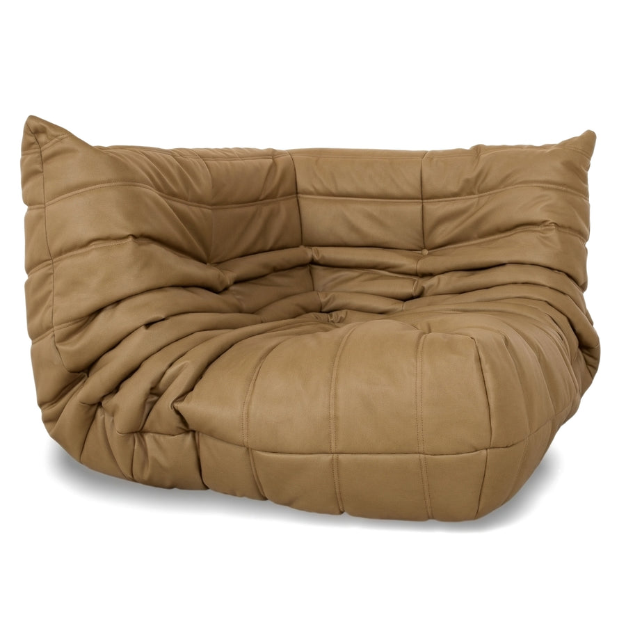 Ligne Roset Togo Sessel Ecke veganes Leder Gelb Neubezug (GAVIN 108)