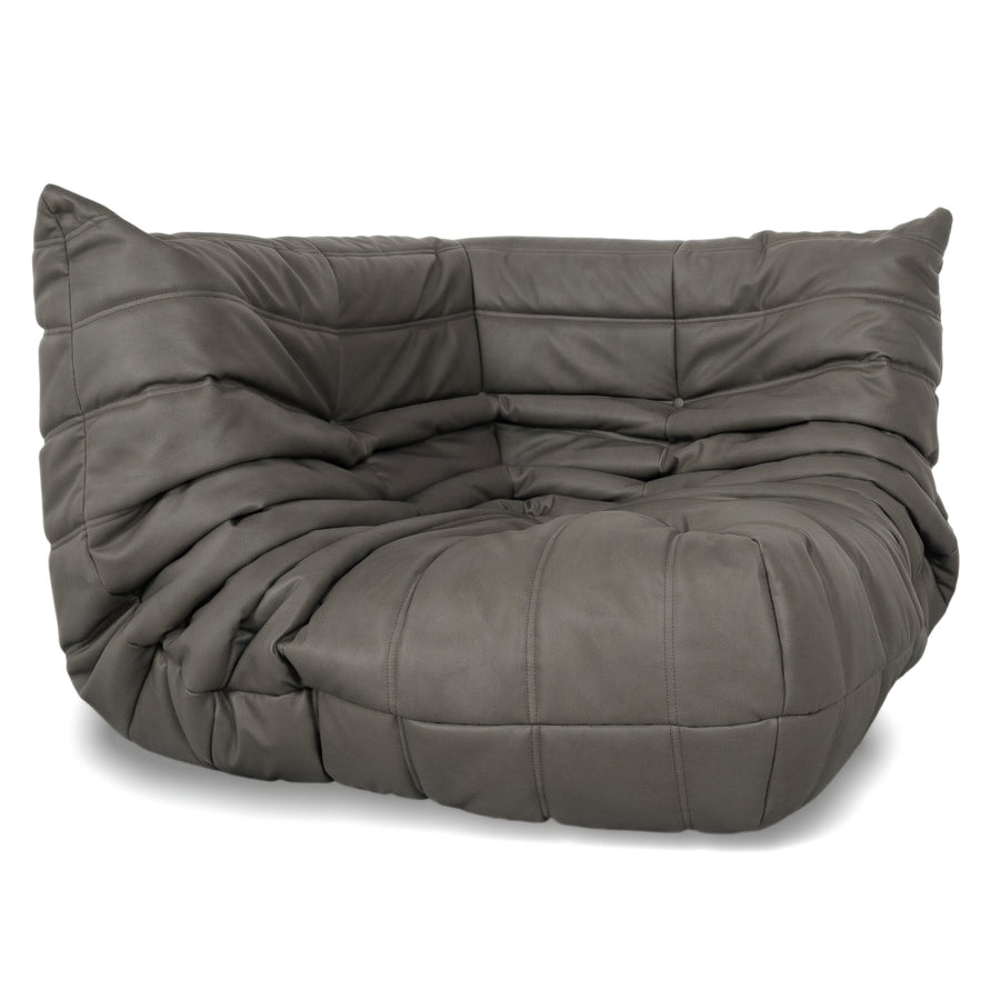 Ligne Roset Togo Sessel Ecke veganes Leder Grau Neubezug (GAVIN 115)